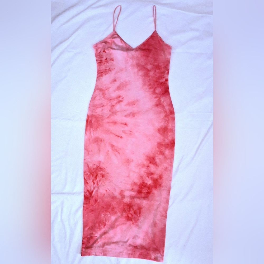 Shein Essence Pink Tie Dye Slip Dress Size Small